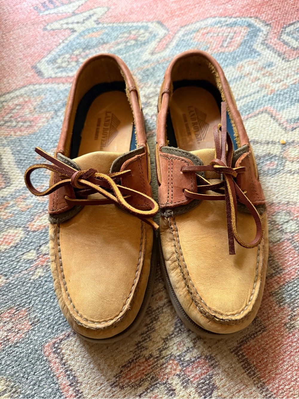 Vintage Hand Stitched Genuine Leather Land Rover Boat Shoe 8.5